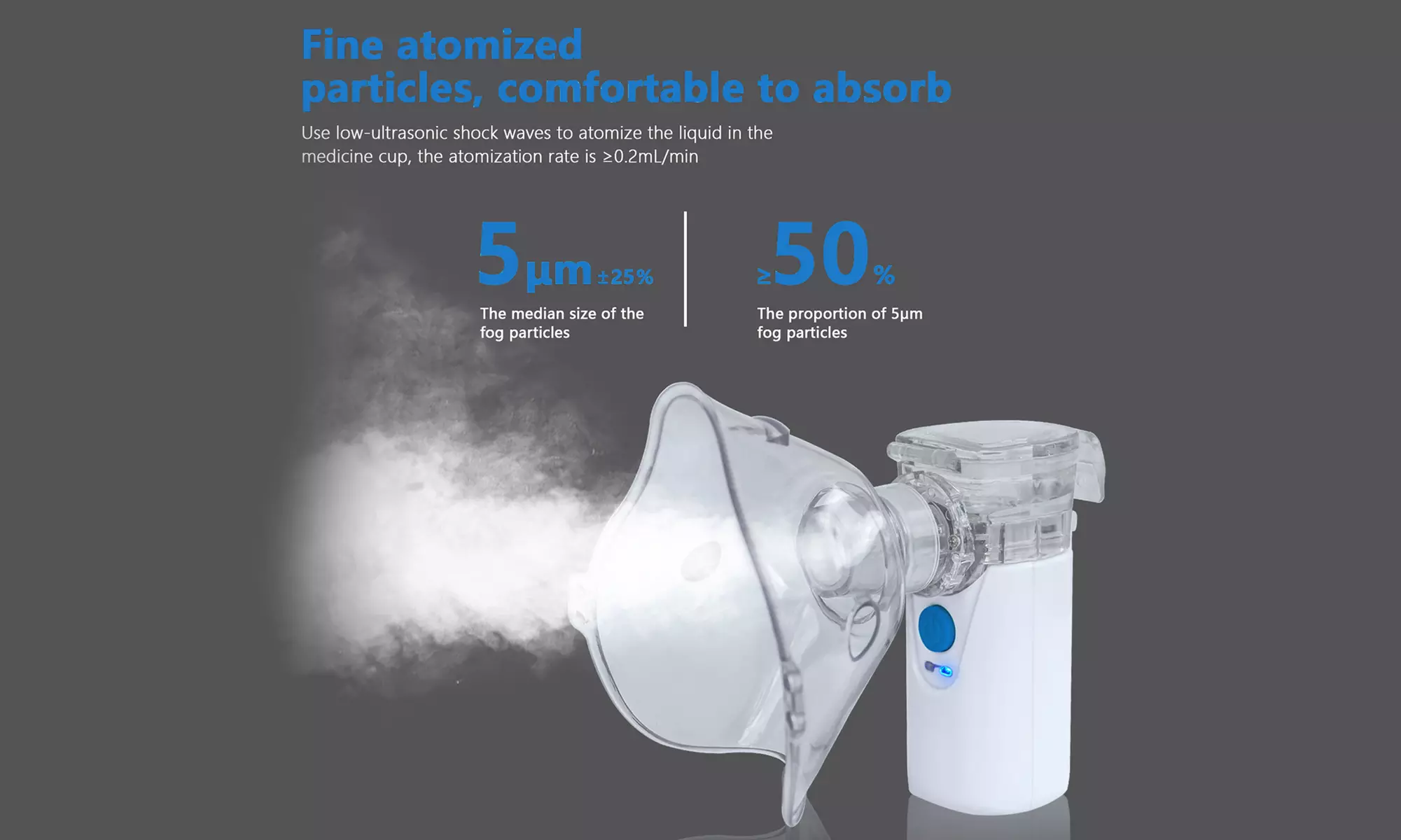 Portable Nebulizer Machine Handheld Atomizer Steam Inhaler for Adult & Children