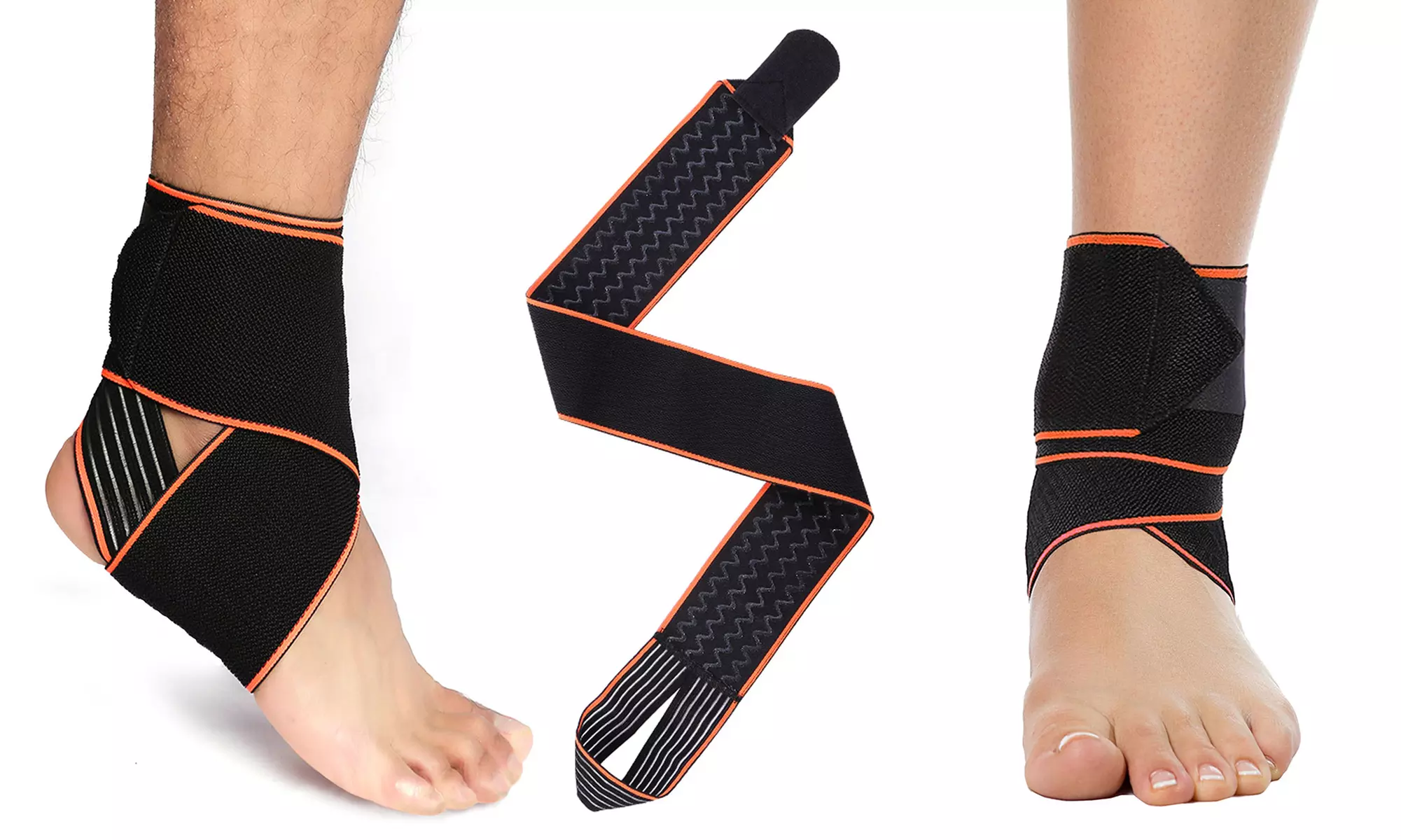 Adjustable Ankle Support Compression Sleeve with Gel Grip (1- or 2-Pack) - Primary Image