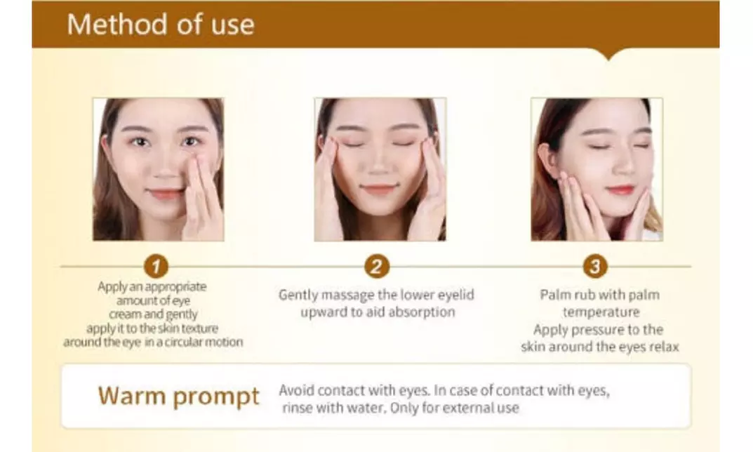 24K Gold Eye Cream Reduce Eye Bags , Puffiness Anti Wrinkle , Aging, Dark Circle