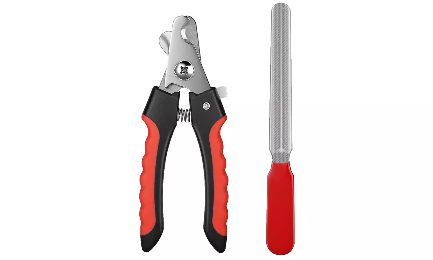 iMounTEK Pet Dog Nail Clipper & File Set Pet Nail Clipper w/ Safety Guard - Second Medium