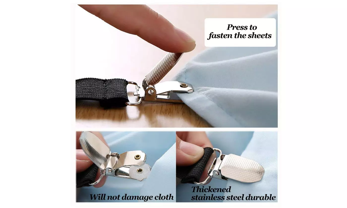4pcs Triangle Bed Sheet Mattress Holder Fastener Grippers Clips Straps Suspender