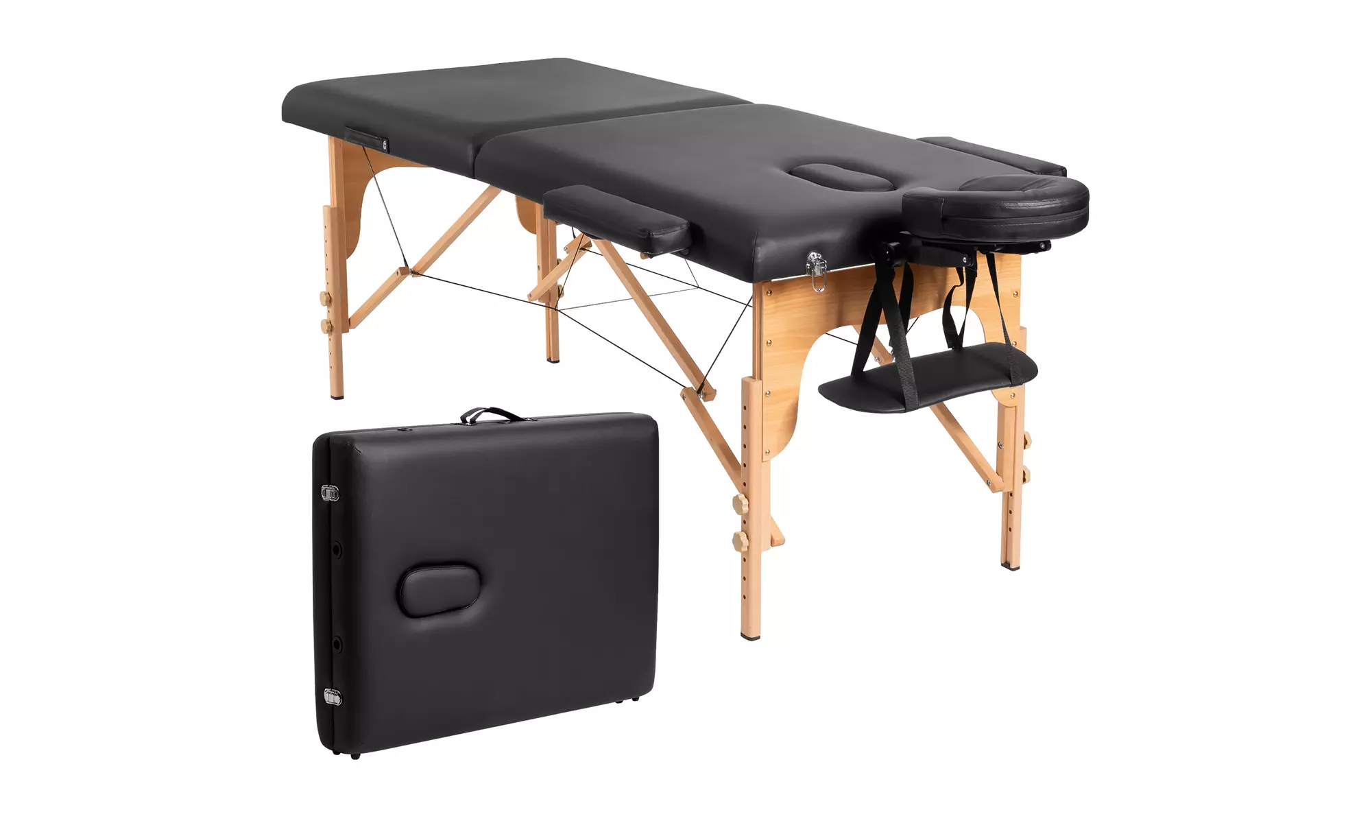 84" Portable Massage Table Adjustable Spa Bed with Carry Case