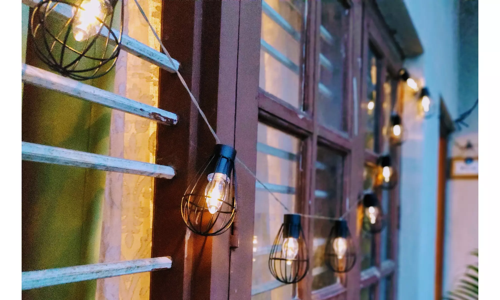 10 LED Rustic Cage Lantern Solar String Lights (1 or 2 Pack) - Primary Image