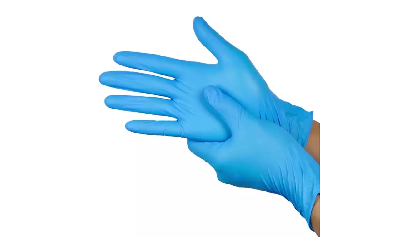 Blue Nitrile Disposable Extra Thick Powder Free Gloves (100-Pack) - Second Medium