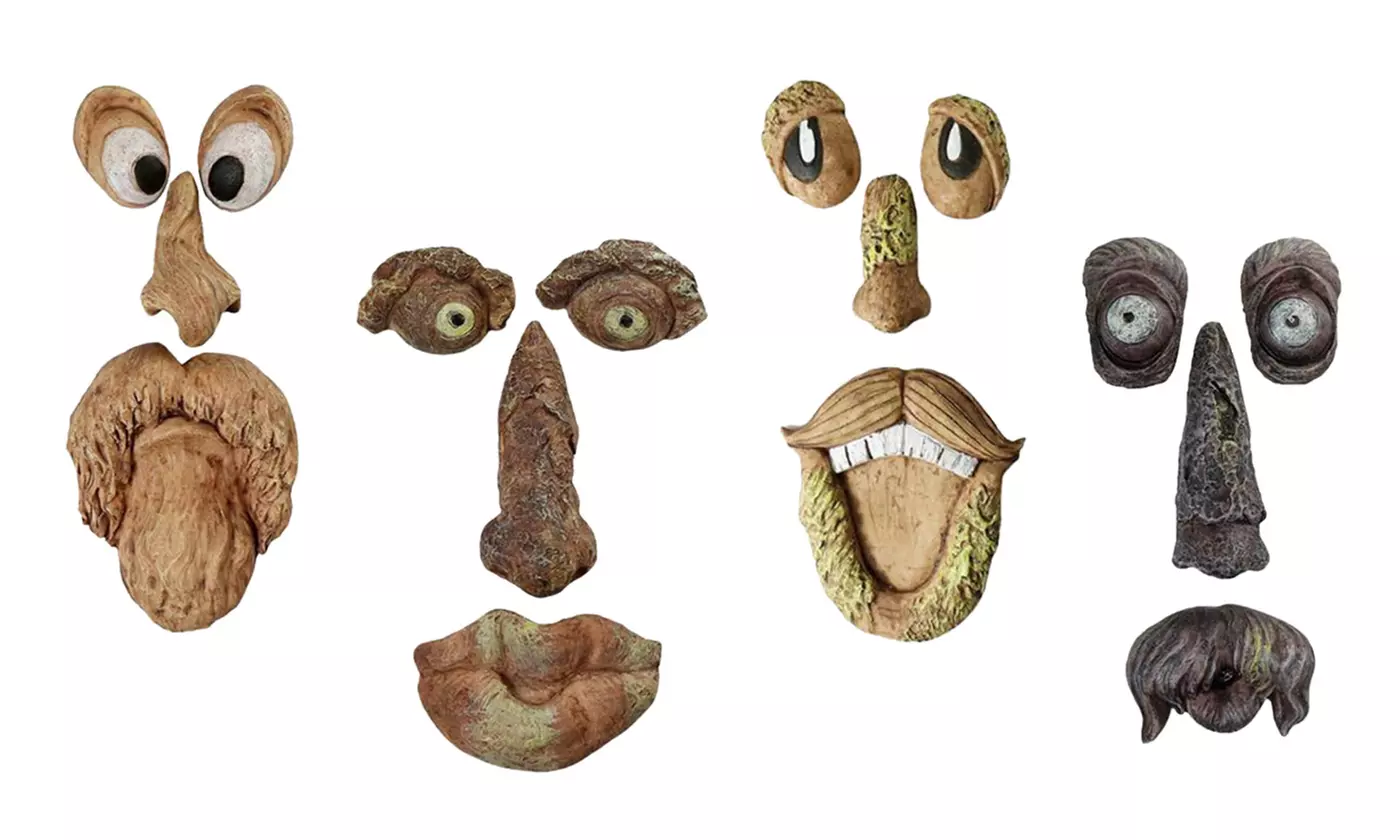 LakeForest Tree Faces Decor Funny Old Man Tree Hugger Bark Ghost Face Decoration
