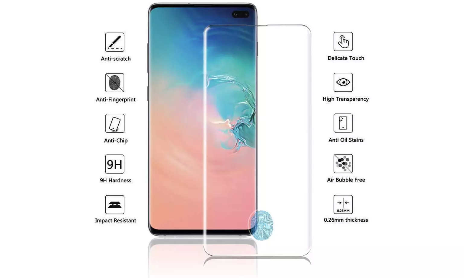 Galaxy S10 Plus(6.4in) Screen Protector Case-Friendly 9H Hardness - Primary Image
