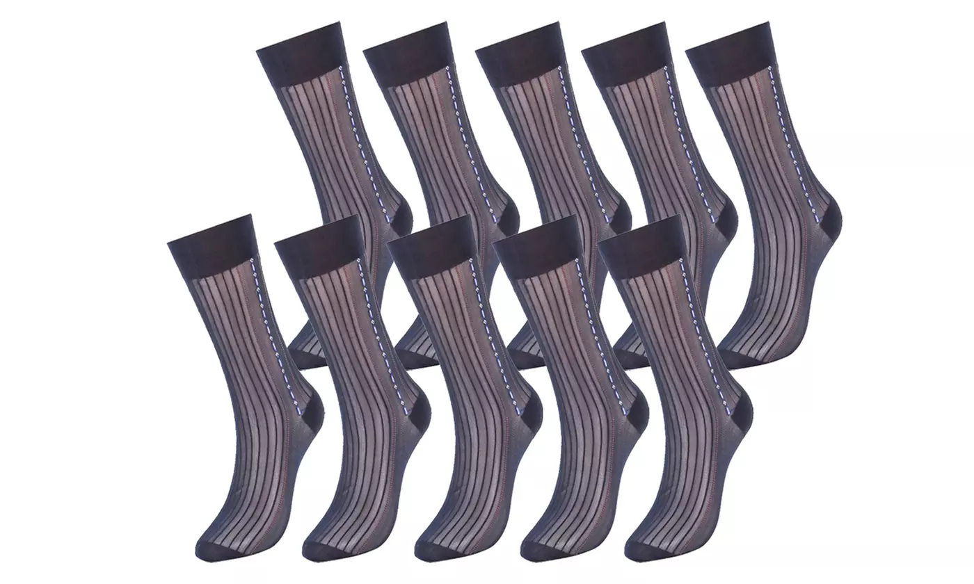 Mens Nylon Ultra Thin Dress Socks Silk Sheer Business Work Trouser Sock Mid Calf