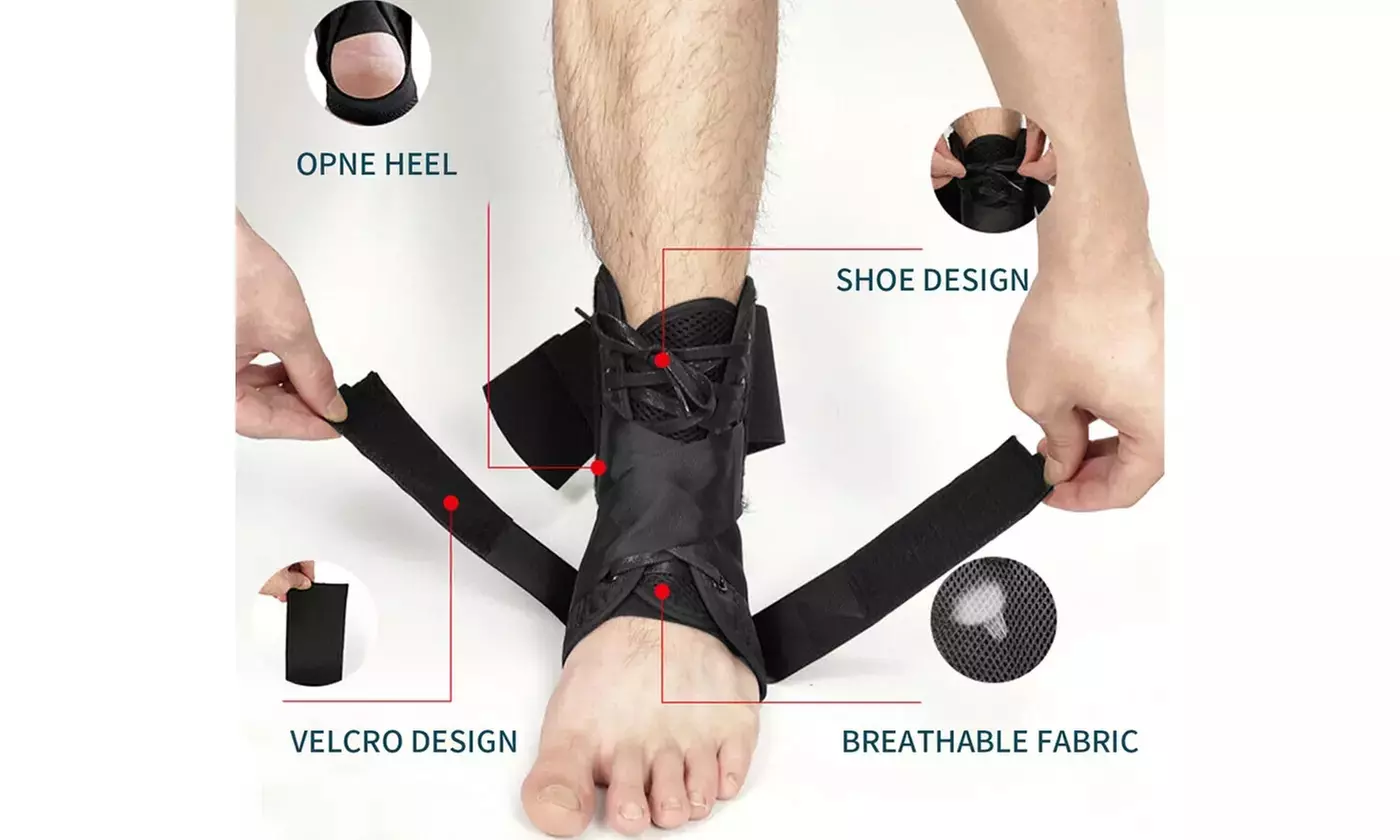 Ankle Brace Support Plantar Fasciitis Lace Up Wrap Pain Relief