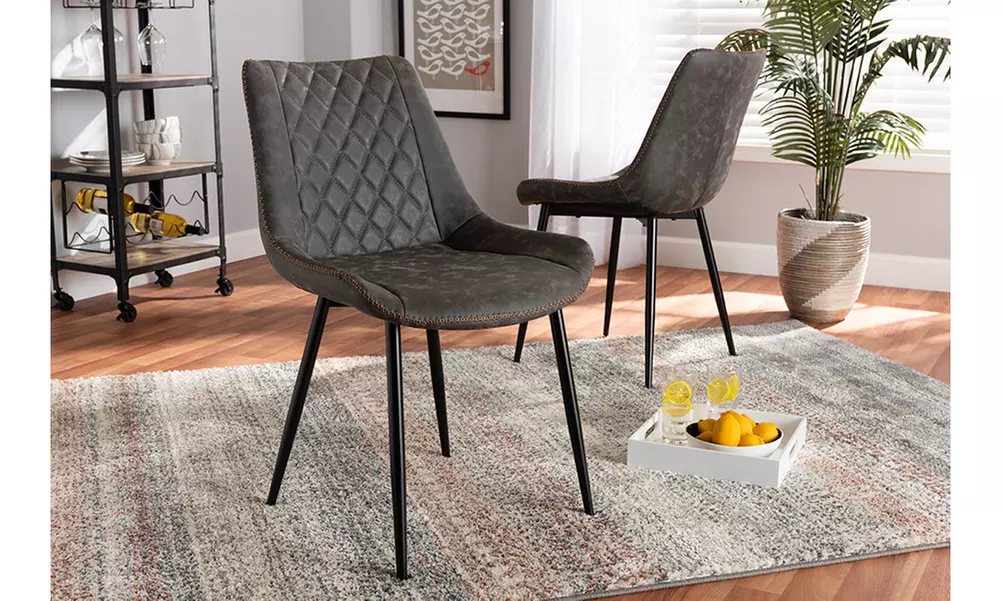 Loire and Faux Leather Upholstered  2-Piece Dining Chair Set - Primary Image
