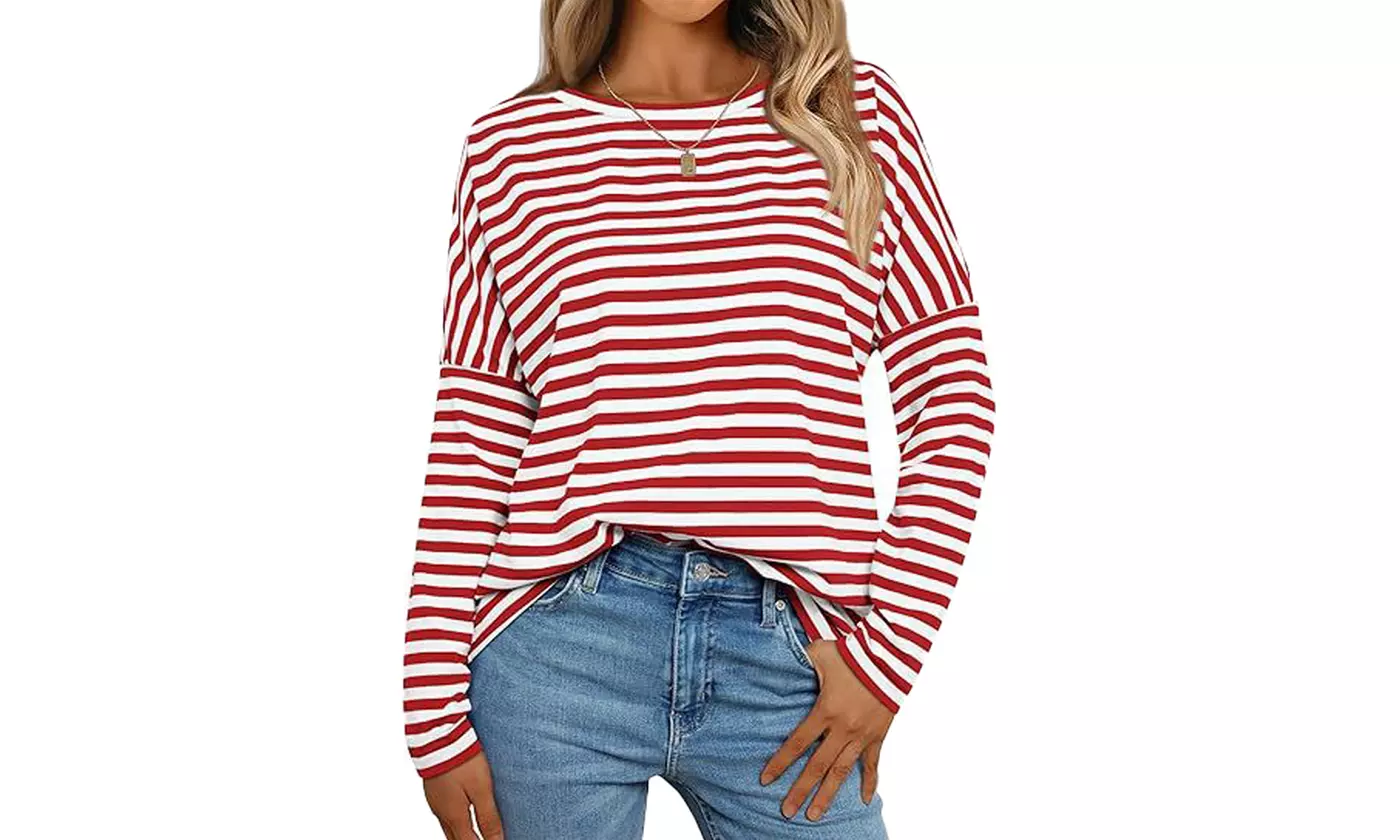 Bohuma Women's Striped Everyday Tshirt Tunic Top