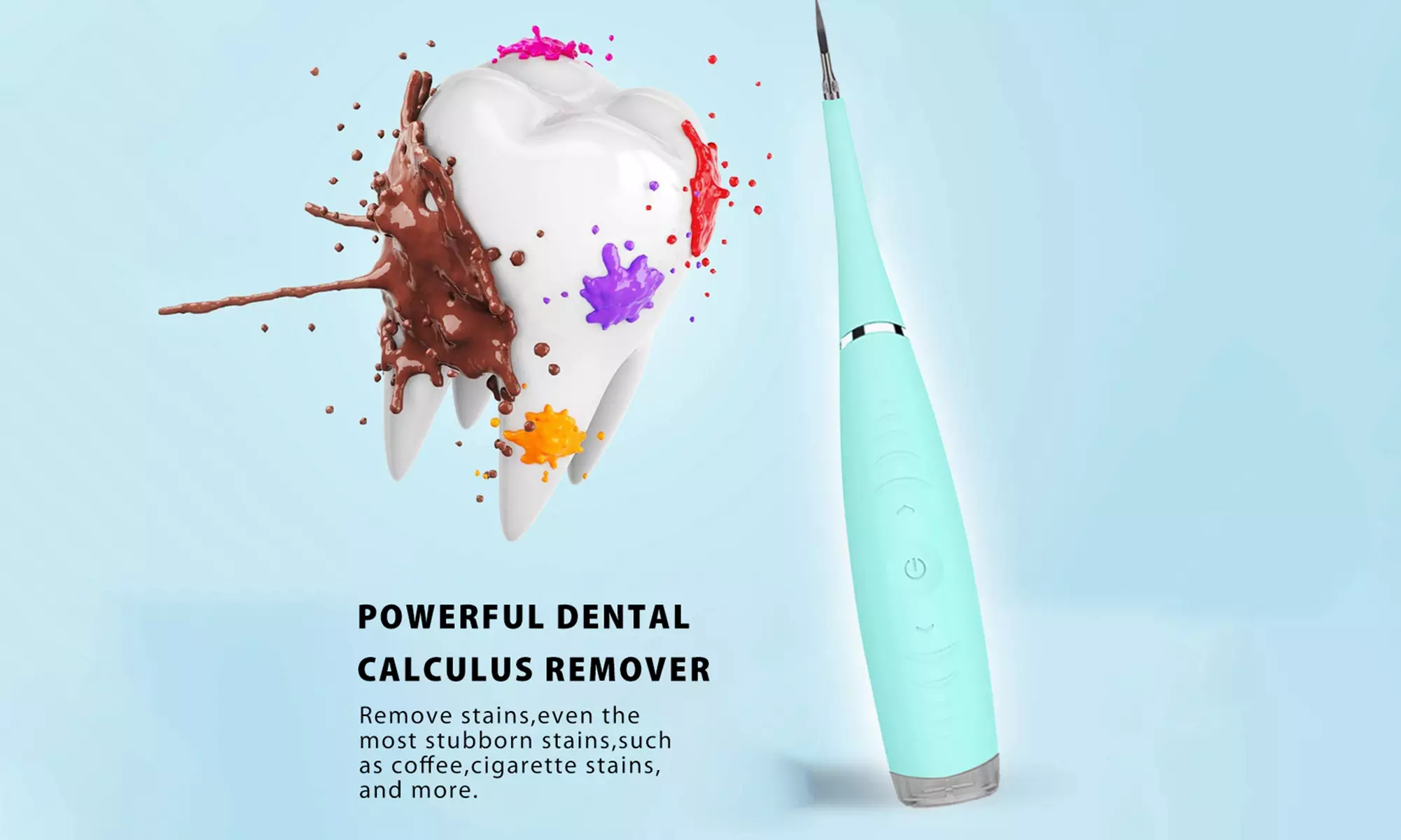 2Pcs Men Women Sonic Electric Sonic Dental Scaler Set for Christmas Gifts