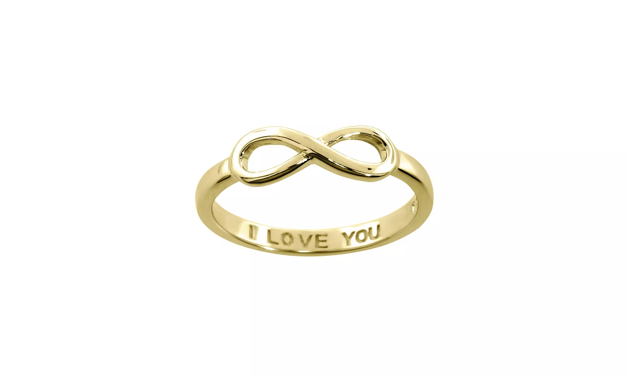 Engraved I Love You Infinity Promise Rings in Solid Sterling Silver 