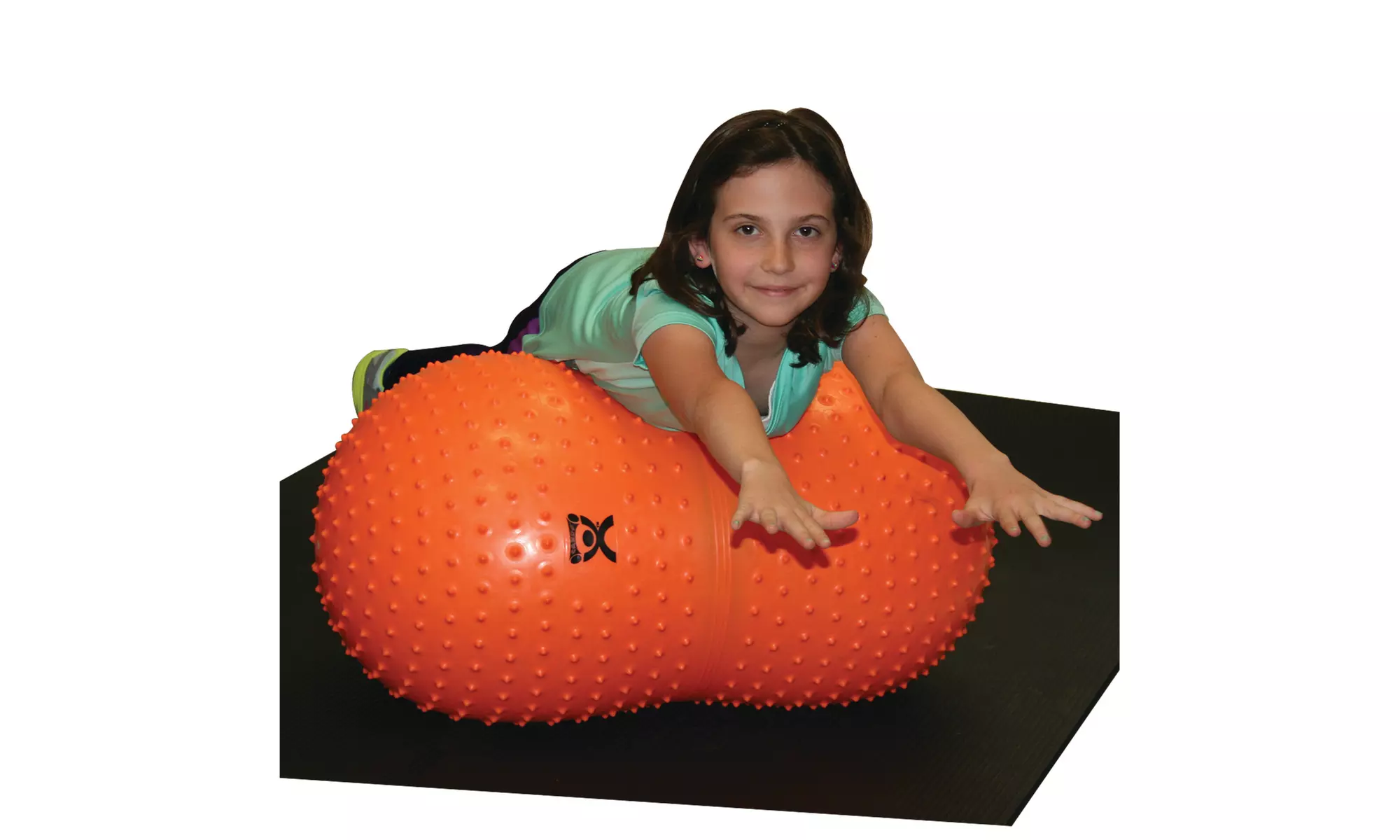 CanDo Inflatable Exercise Sensi-Saddle Roll - Orange - 20" Dia x 39" L - Second Medium