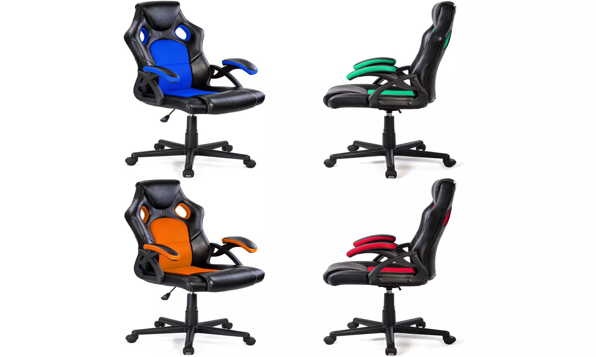 Costway PU Leather Executive Bucket Seat Racing Style Office Chair  - Primary Image