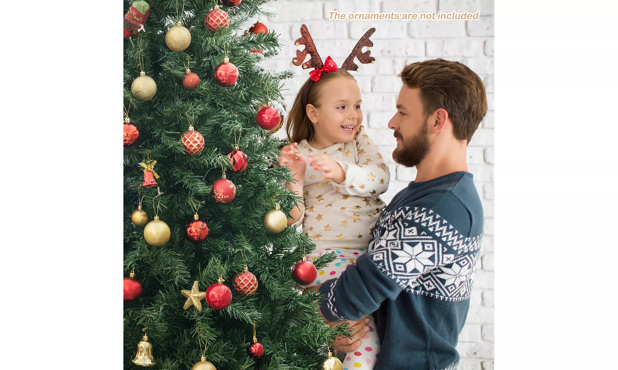 Costway 7FT Pre-Lit Hinged Christmas Tree 350 Lights No Fluffing Required