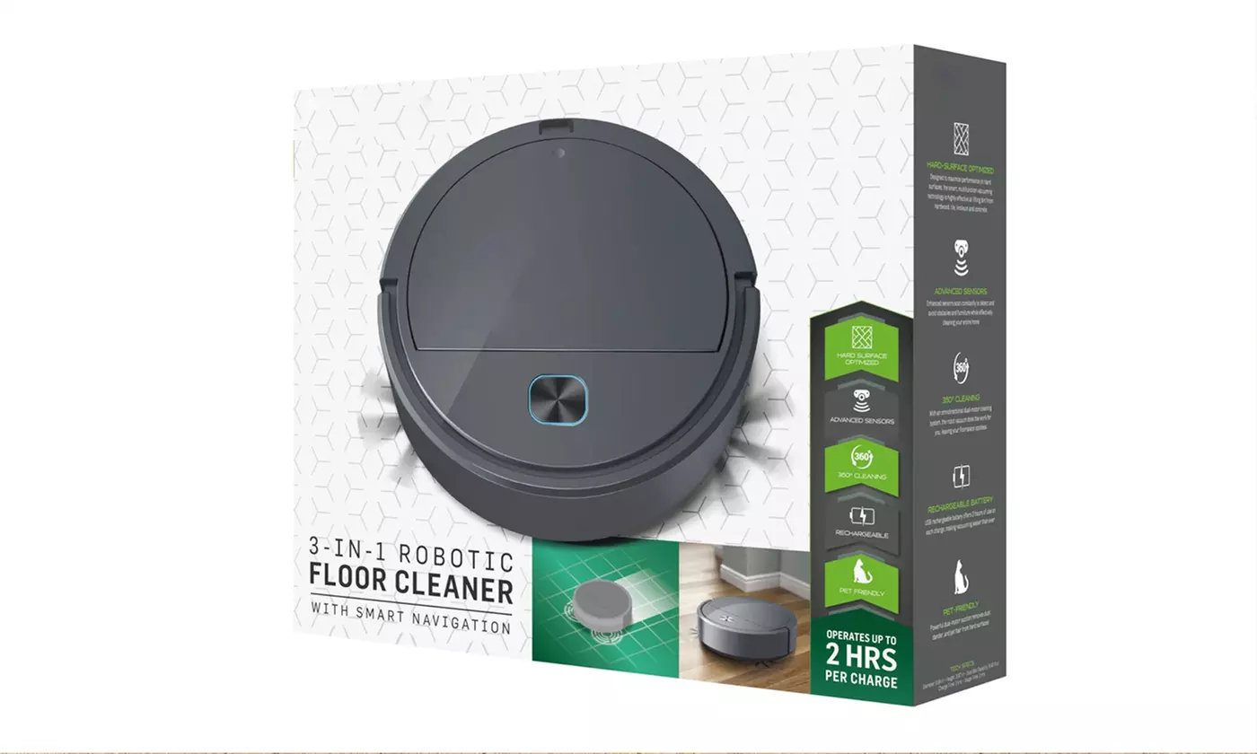 3-In-1 Robotic Floor Cleaner with Smart Navigation - Primary Image