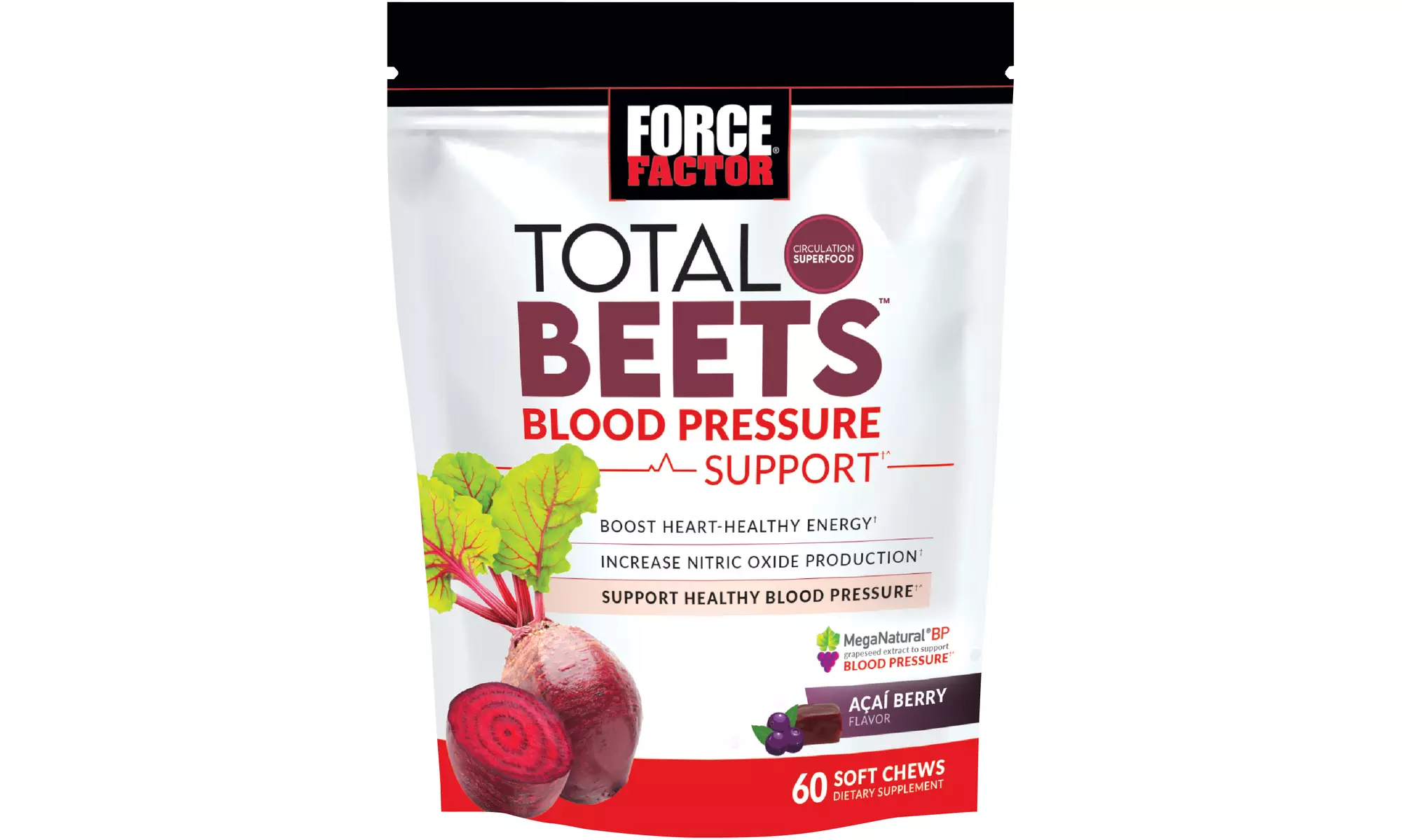 Force Factor Total Beets Blood Pressure Support with Beet Powder Soft Chews - Primary Image