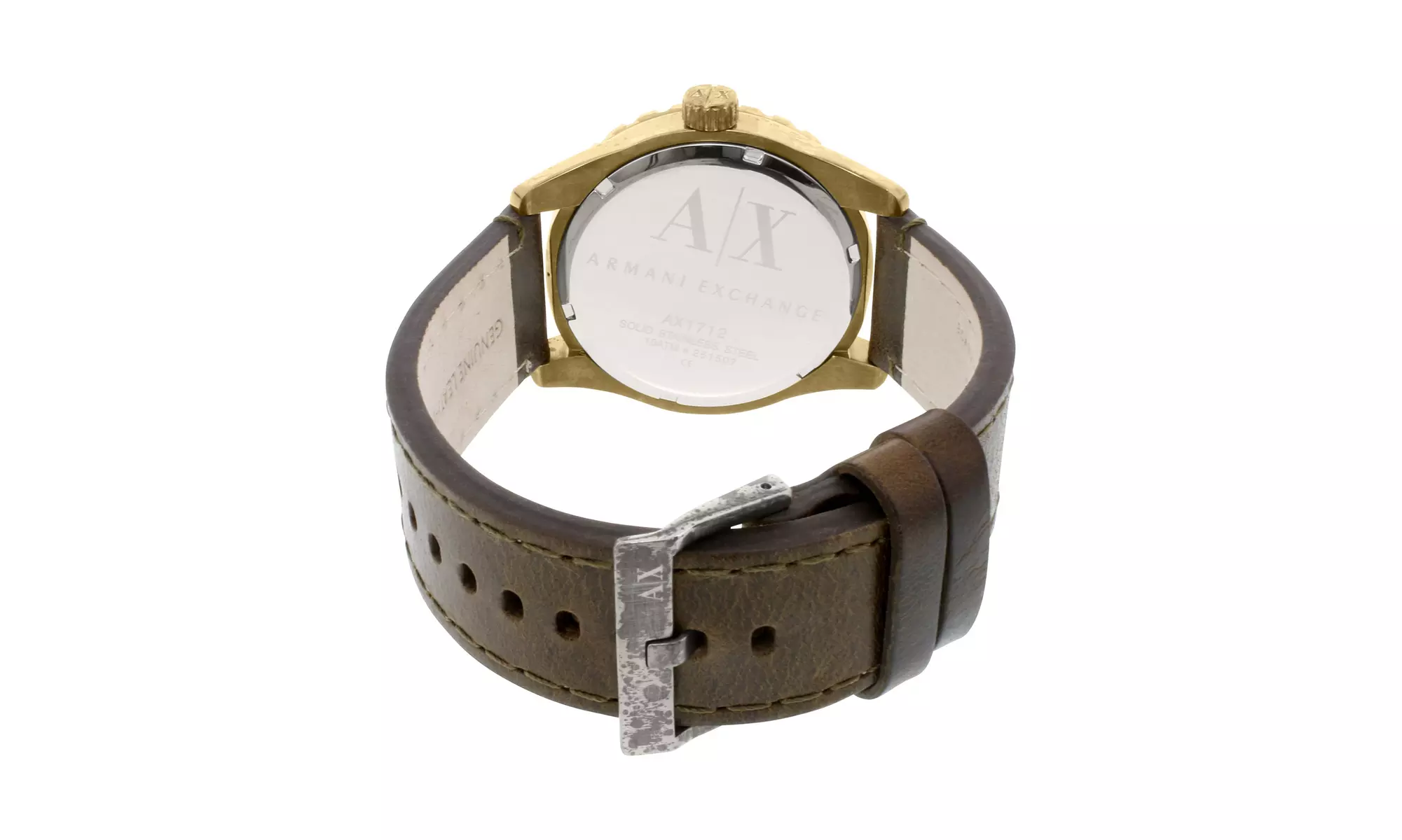 Armani Exchange Men's AX1712 Brown Leather Quartz Dress Watch - Second Medium