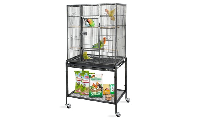 small bird cage on stand