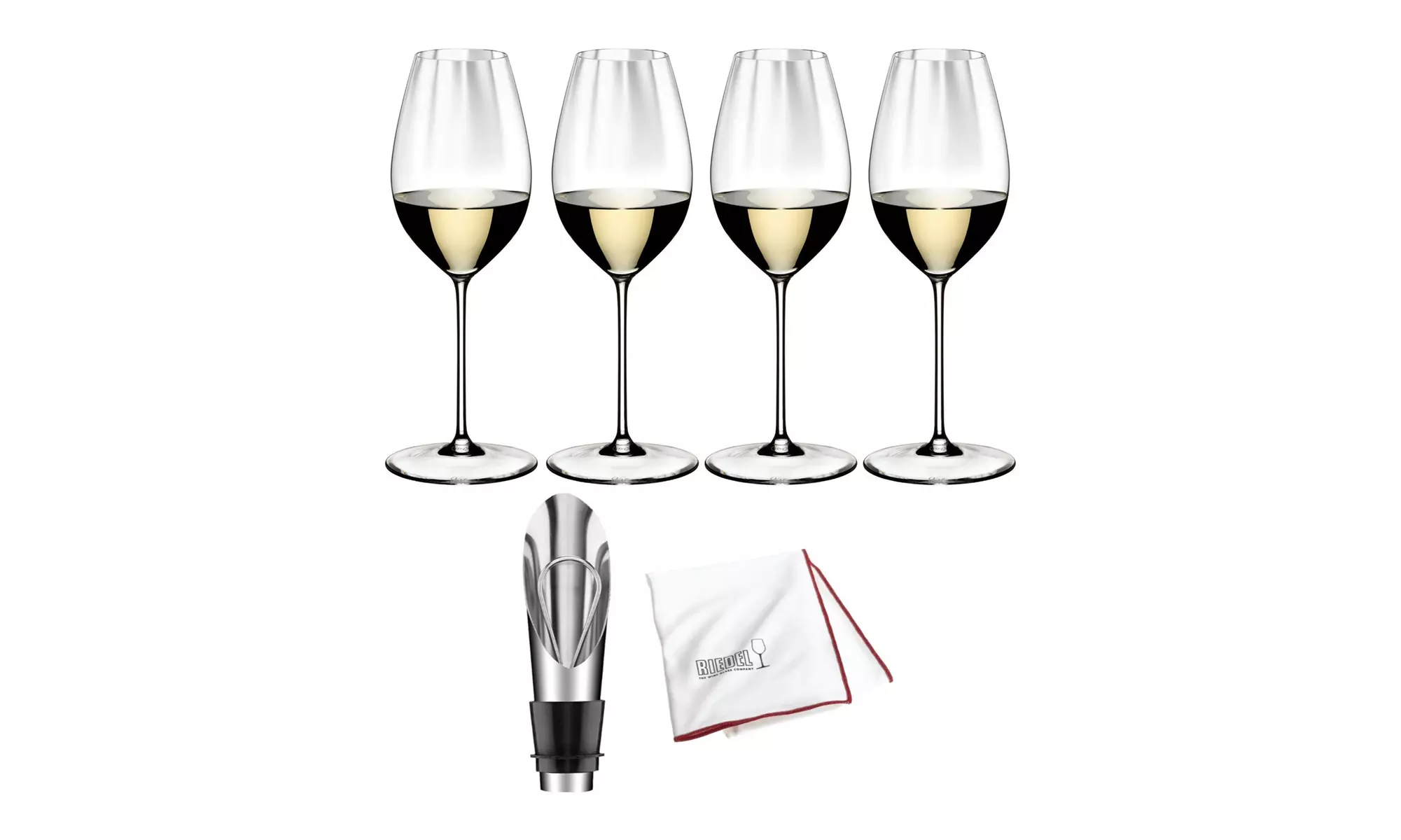 Riedel Performance Sauvignon Blanc Glass (15 oz, 4-Pack) with Wine Pourer Bundle - Primary Image
