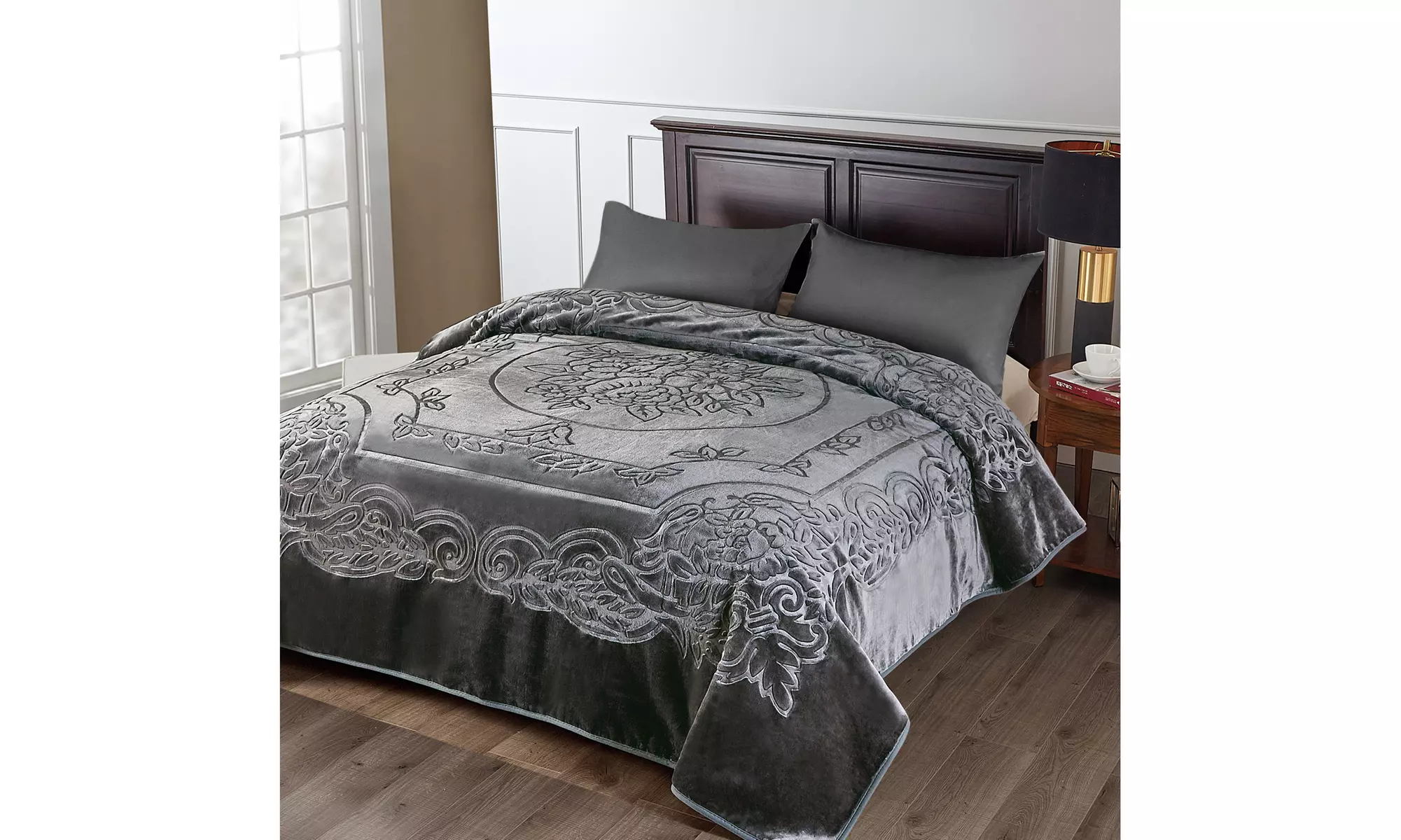 Super Soft Floral Embossed Heavyweight Blanket - Primary Image