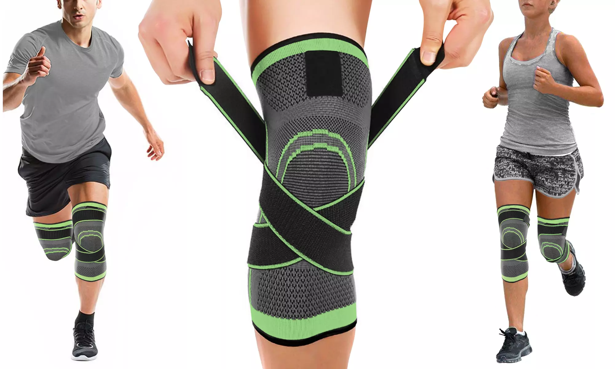 DCF Compression Knee Sleeve with Adjustable Straps Collection (1-Pair)