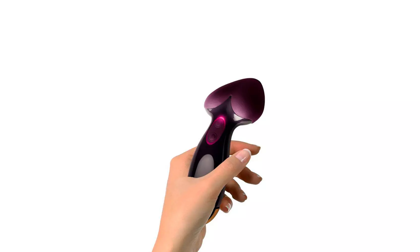 Rocks Off Luv 10-Function Purple Metallic Heart-Shaped Vibrator - Second Medium