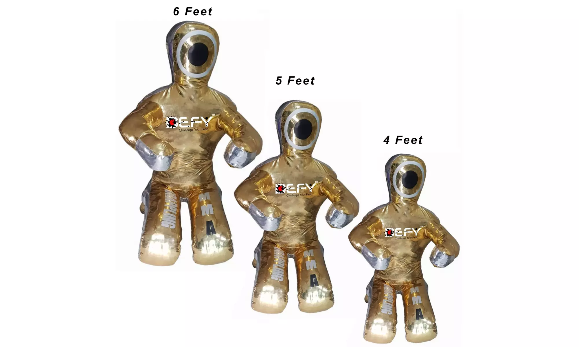 DEFY Brazilian Jiu Jitsu Grappling Dummy Artificial Leather MMA 4,5 & 6FT GOLDEN - Primary Image