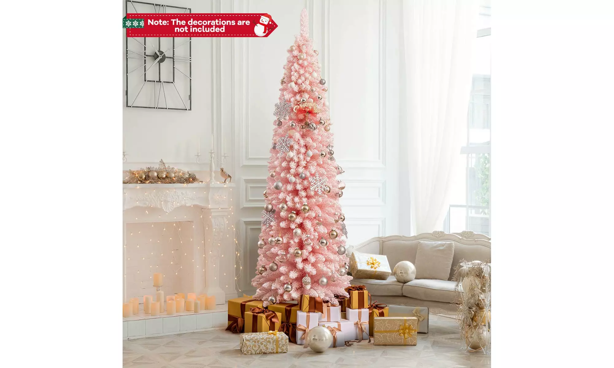 Costway 5/6/7/8 FT Artificial Christmas Tree with 328 Branch Tips Metal Stand