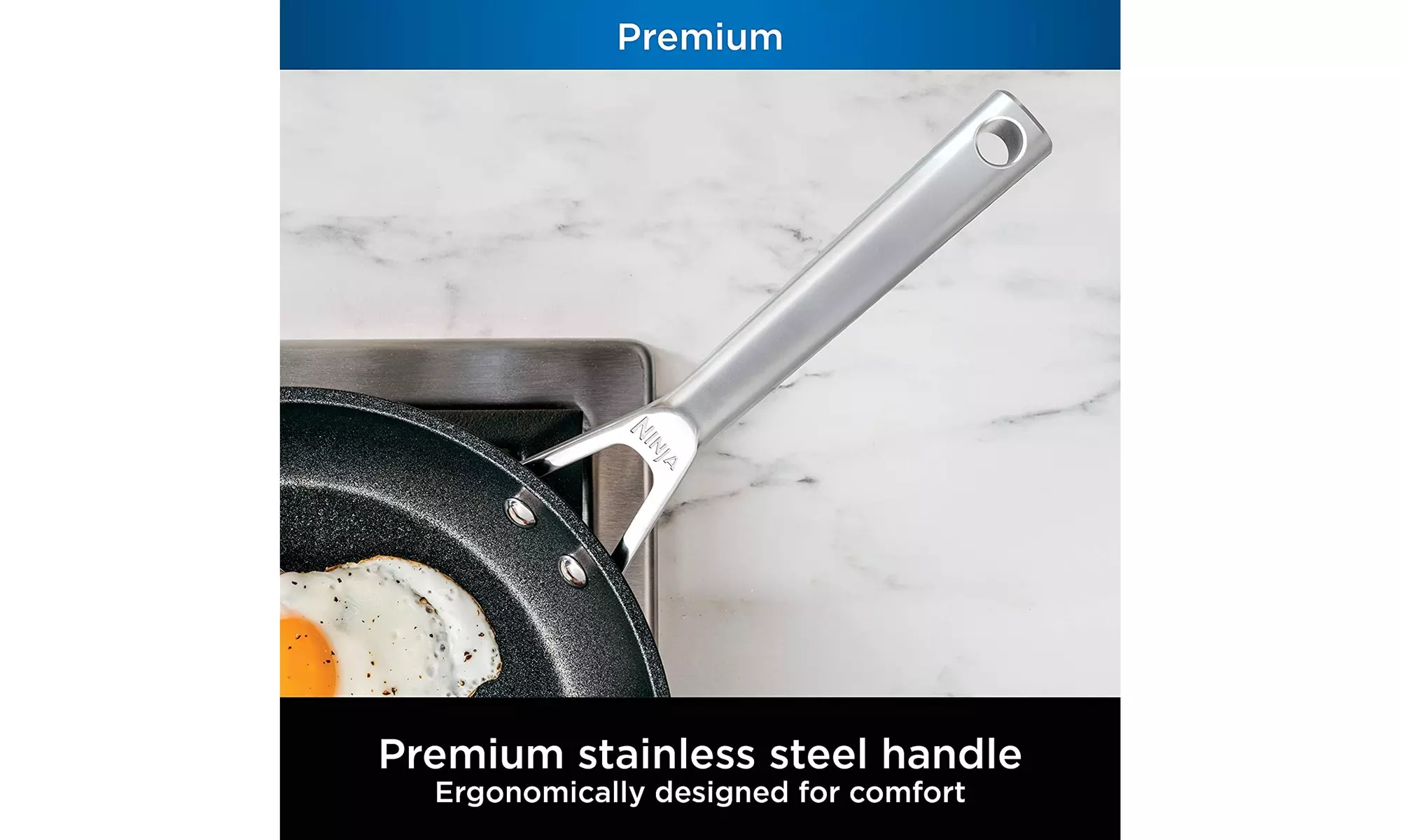 Ninja C30026 Foodi NeverStick Premium 10.25 Inch Fry Pan (Slate Grey)- New