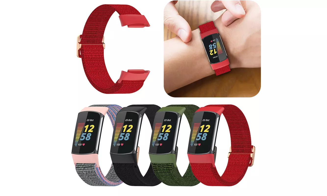 For Fitbit Charge 5/Charge 6 Nylon Strap Elastic Loop Band Sport Wristband Strap - Primary Image