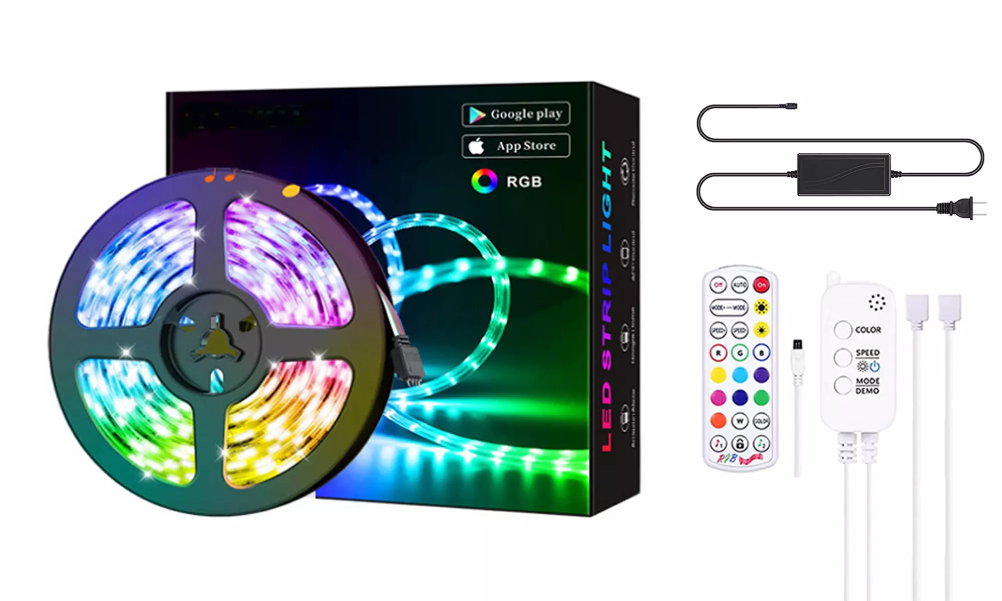 LED Strip Lights Waterproof Flexible Multi Color Changing with 40 keys Remote  - Primary Image