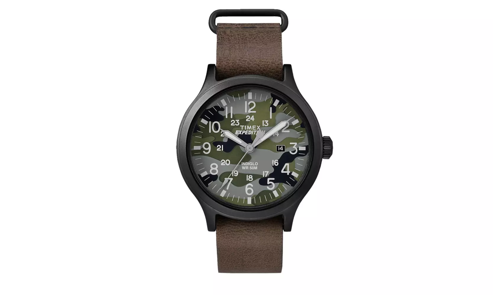 Timex Men's Expedition Scout 43mm Leather Strap Watch (Black/Brown/Camo) - Primary Image