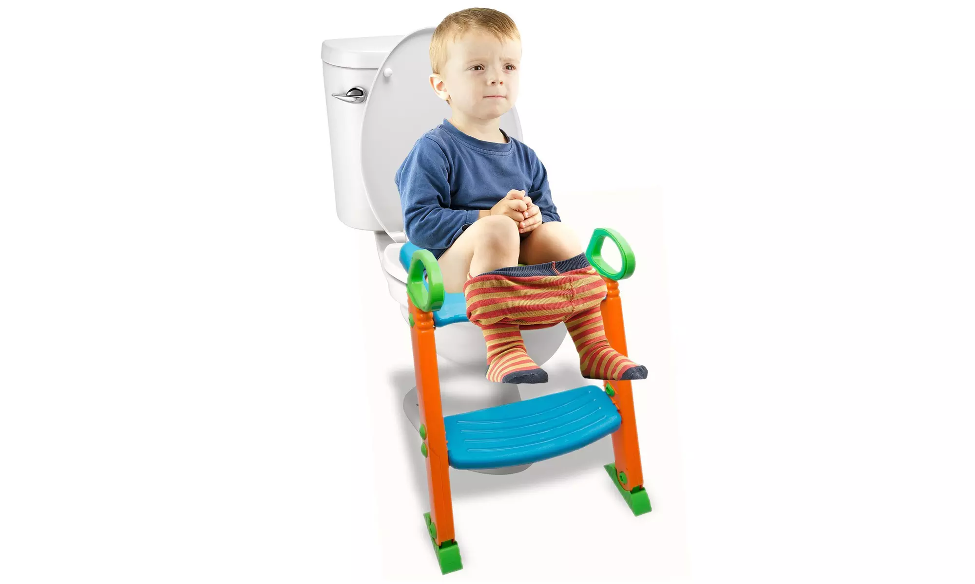 Potty Trainer Toilet Chair Seat with Sturdy Non Slip Step Stool Ladder - Primary Image
