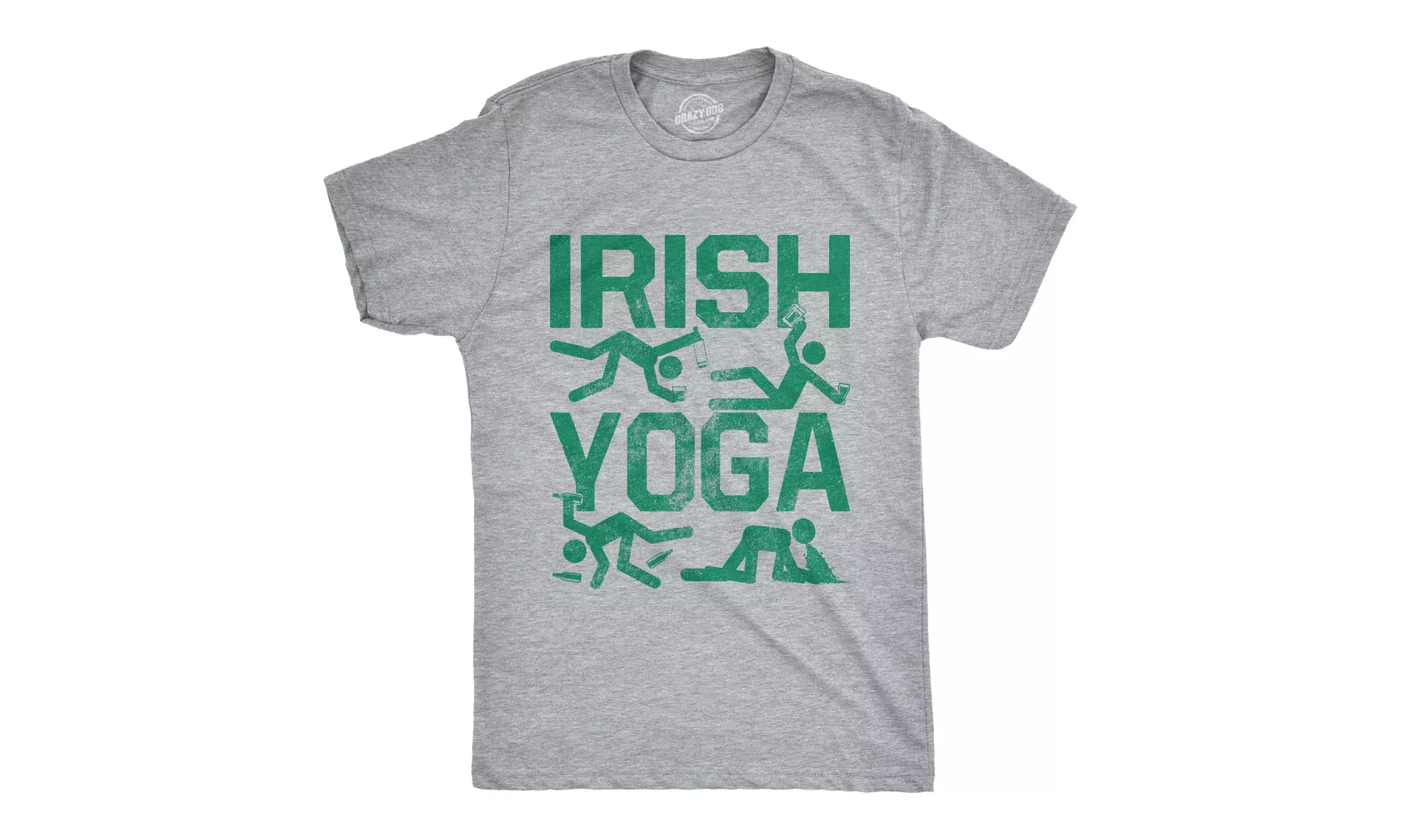Mens Irish Yoga T Shirt Funny Saint Patricks Day Drinking Tee St Patty Graphic - Primary Image