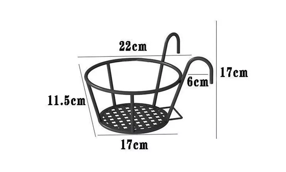 Iron Art Hanging Baskets Holder Flowers Rack Home Balcony Fence Planter