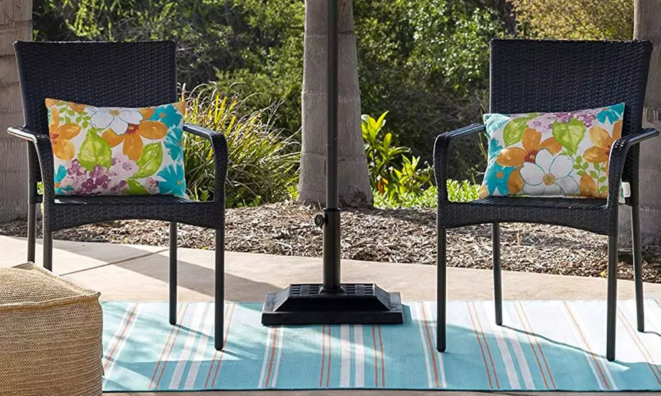 Heavy Duty 26lb Outdoor Steel Square Patio Umbrella Base Stand w/Bronze Finish