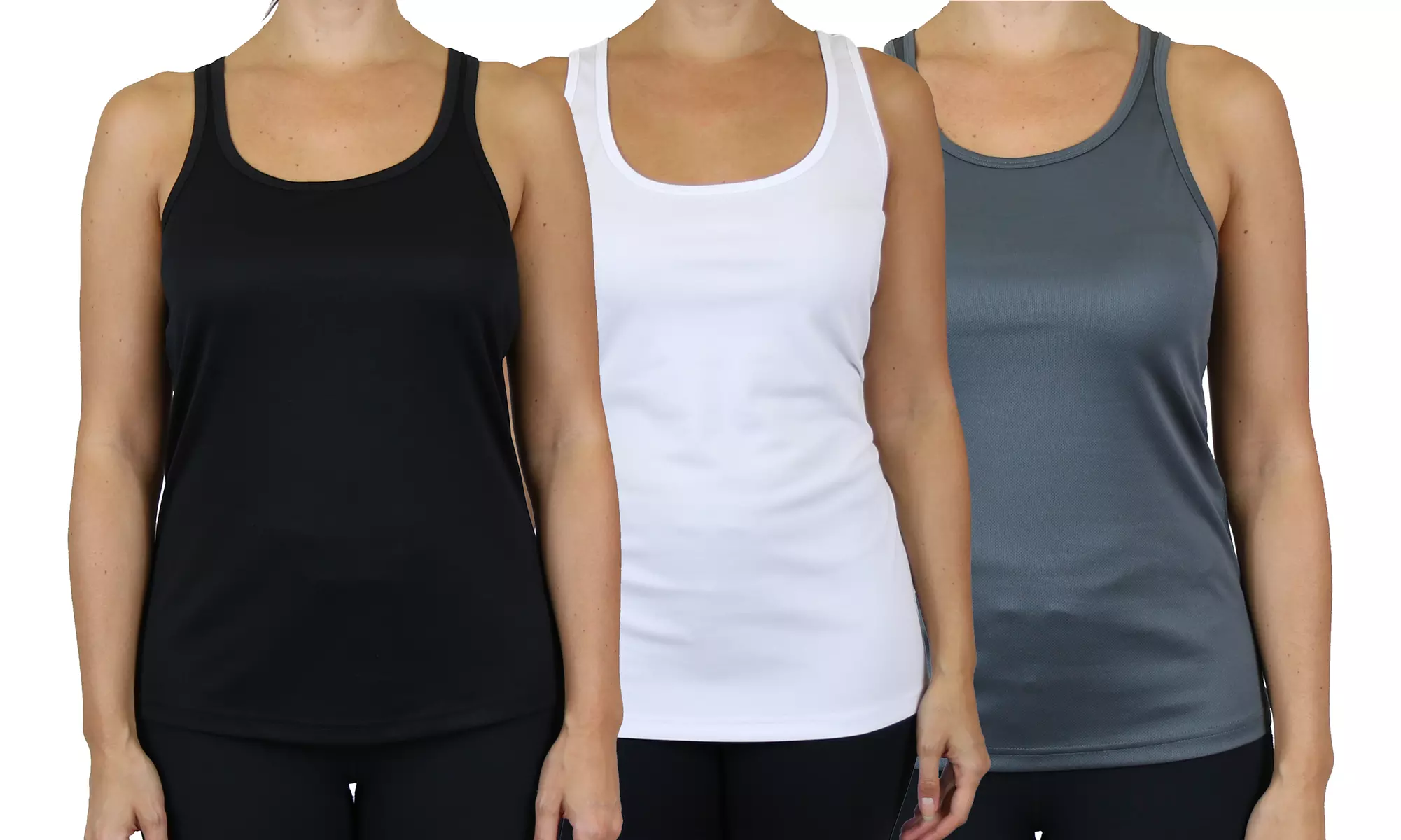 3-Pack Galaxy By Harvic Women's Moisture-Wicking Racerback Tanks (S-3XL)