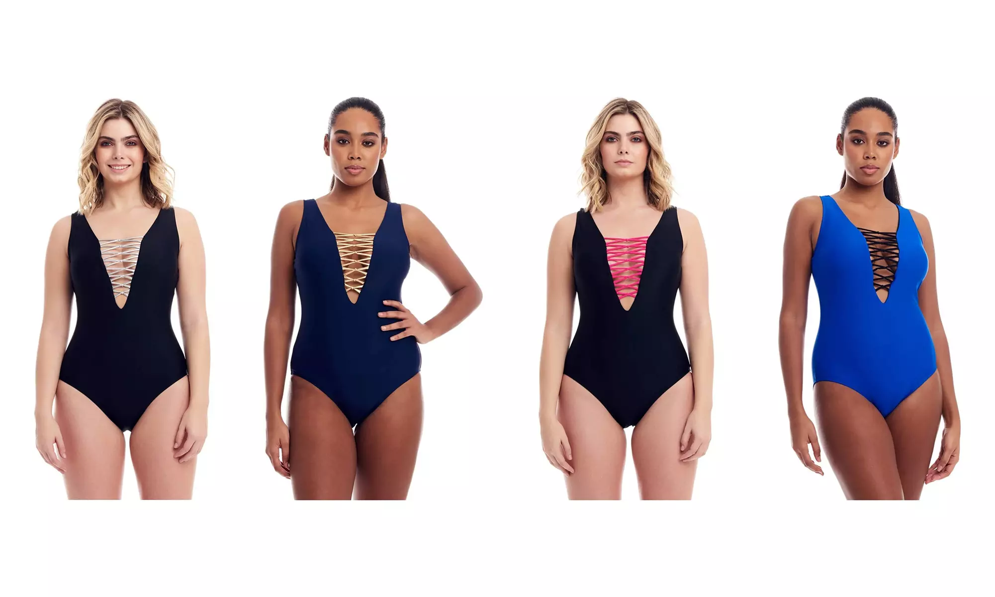 COVER GIRL Women's Swimwear Straight and Curvy One Piece Tummy Control Swimsuit - Primary Image