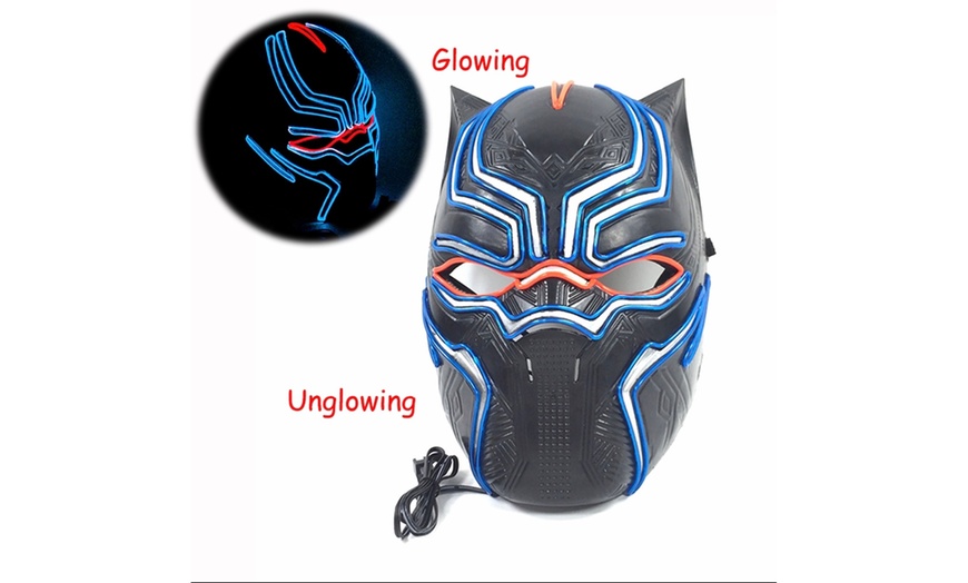 Image 2: Black Panther Halloween led mask