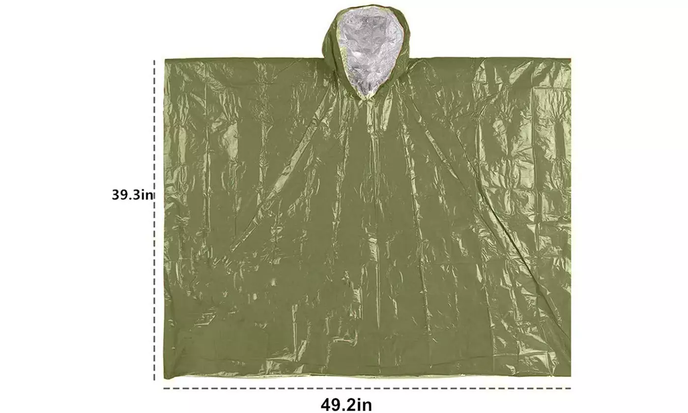 Emergency Blankets & Rain Poncho Hybrid Survival Gear and Equipment