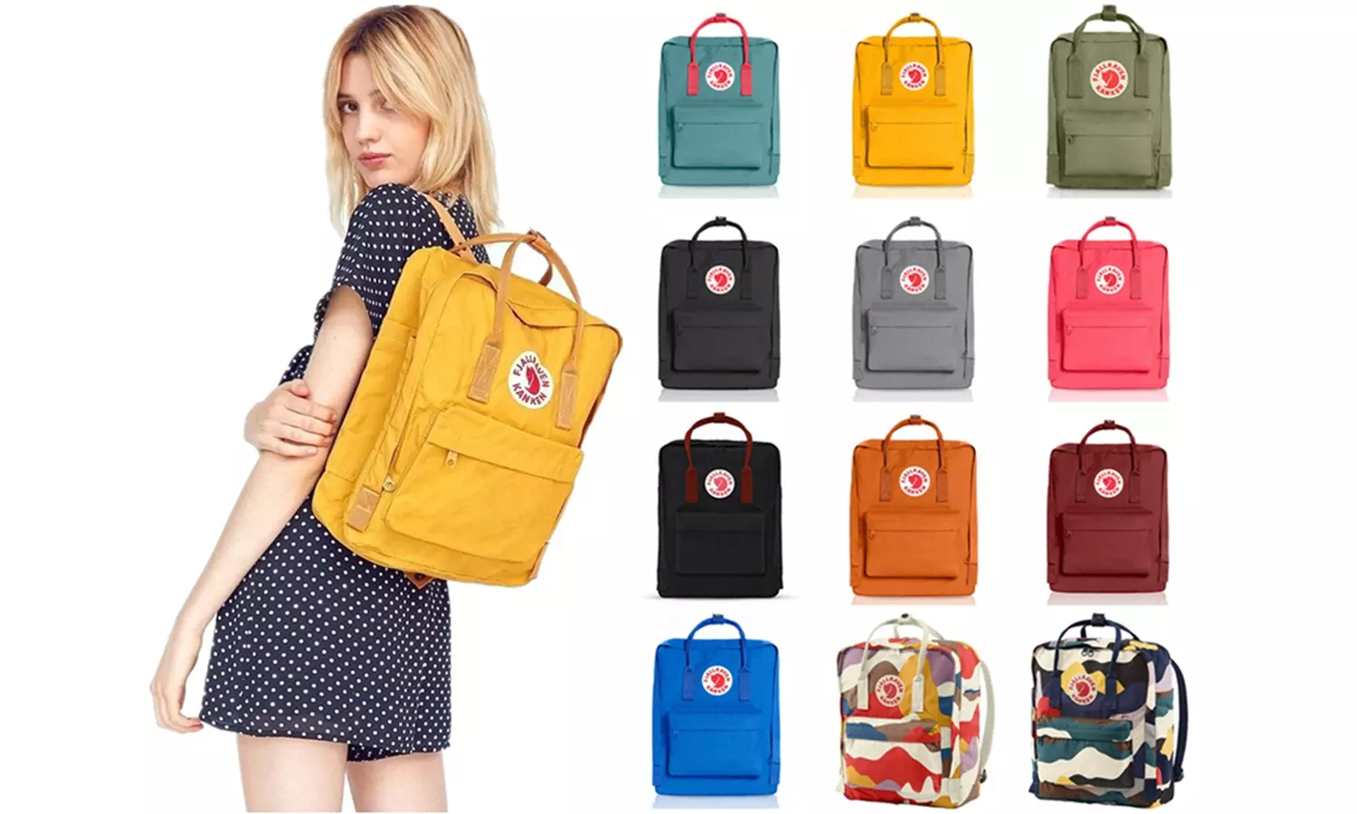 Fjallraven Kanken Classic Unisex Daily Backpack(Mini-7L,Medium-16L) - Primary Image