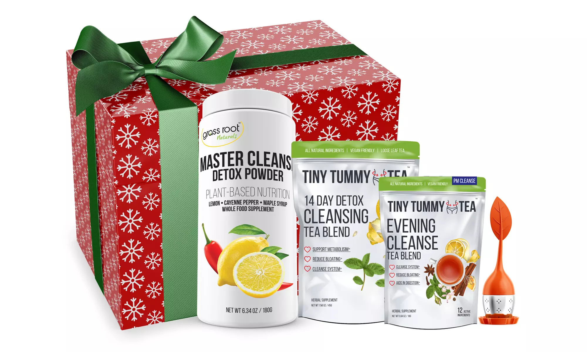 Tiny Tummy Tea Detox and Master Cleanse Holiday Gift Set (4-Pack)