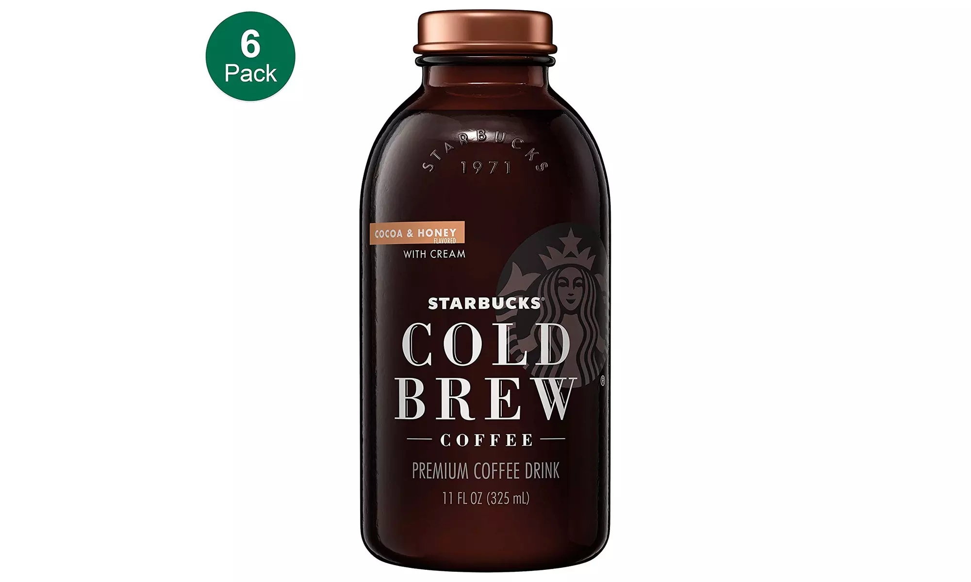 Starbucks Cold Brew Coffee, Cocoa & Honey with Cream, 11 Fl oz Glass Bottles - Primary Image