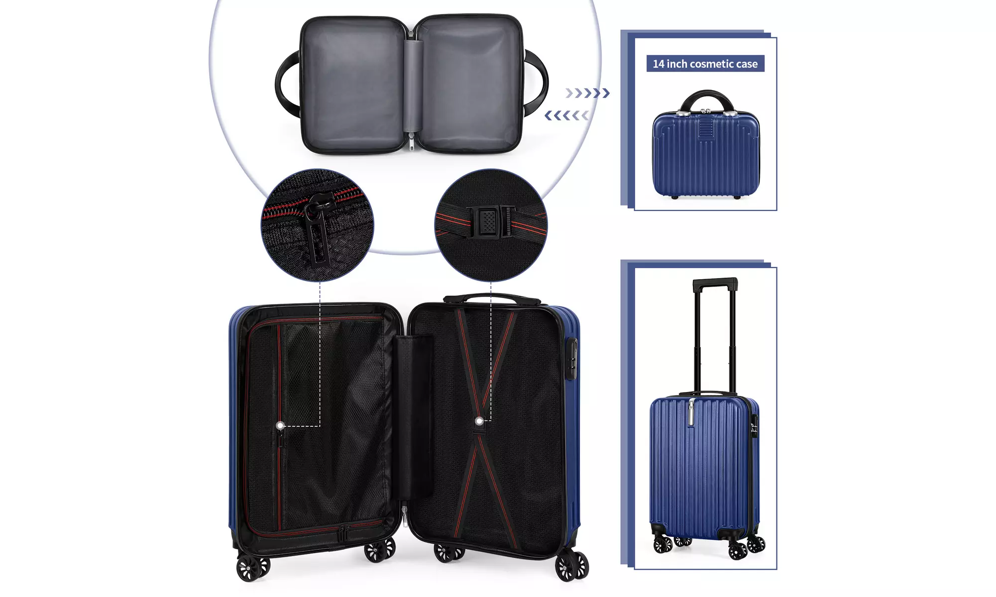 Dual Spinner Hard-Sided Carry-On Two-Piece Luggage Set