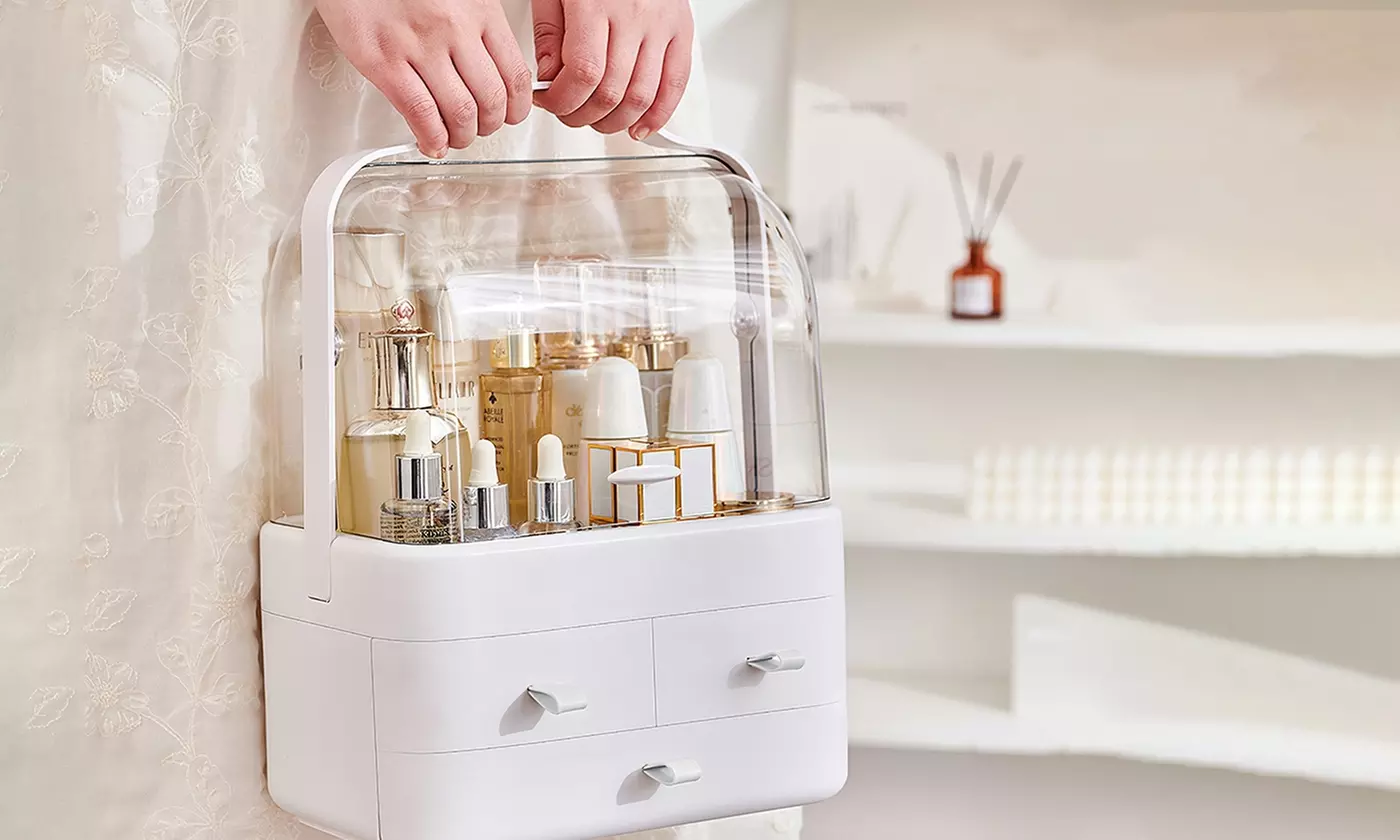 iMounTEK 3-Tier Makeup Organizer for Perfume, Skincare & Cosmetics Storage