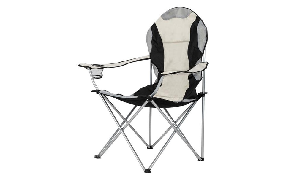 Medium Fishing Folding Camping Chair Black Gray