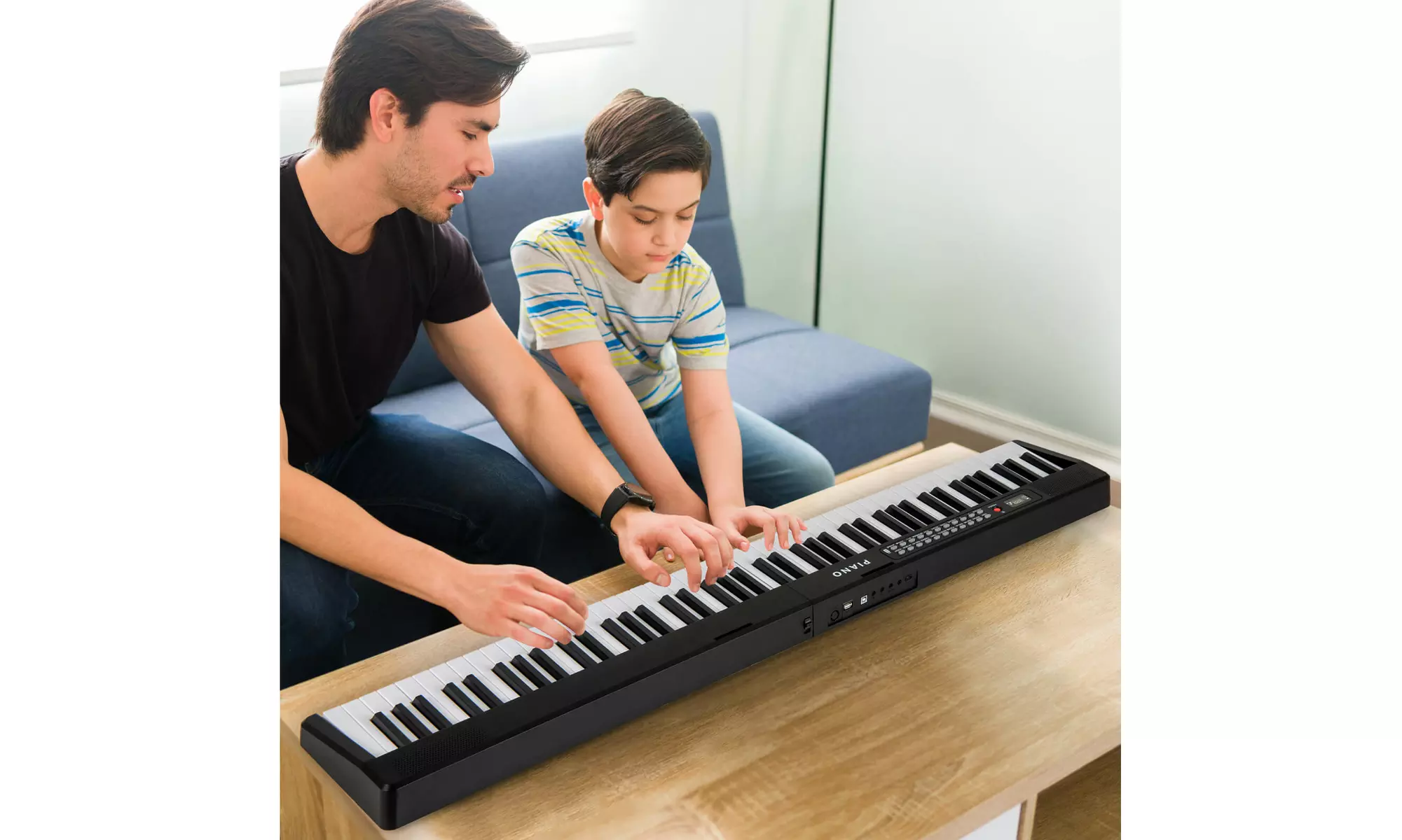 Costway 88 Key Folding Piano Keyboard with Wireless MIDI Dual Speakers