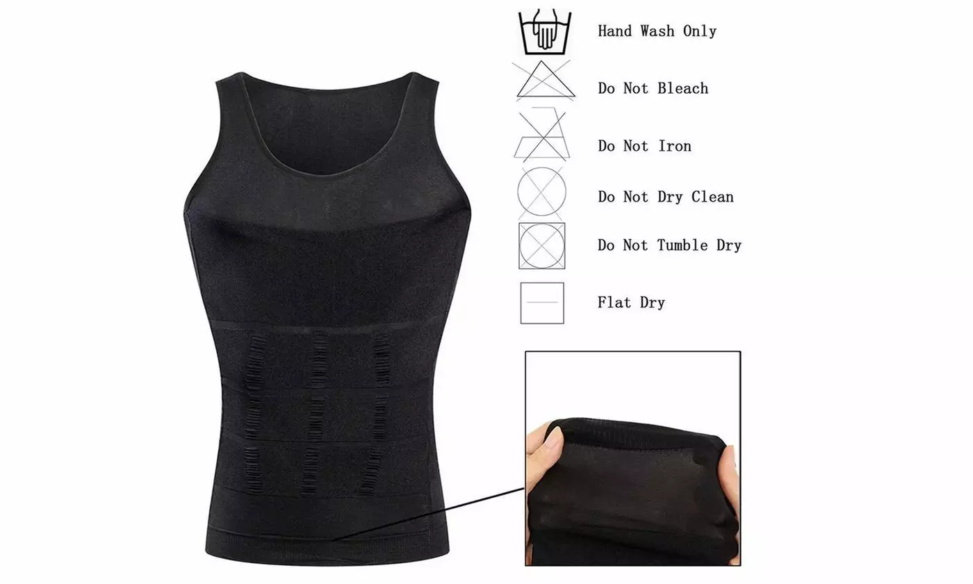 Mens Slimming Body Shaper Vest Shirt Tummy Vest Thermal Compression Tank Top