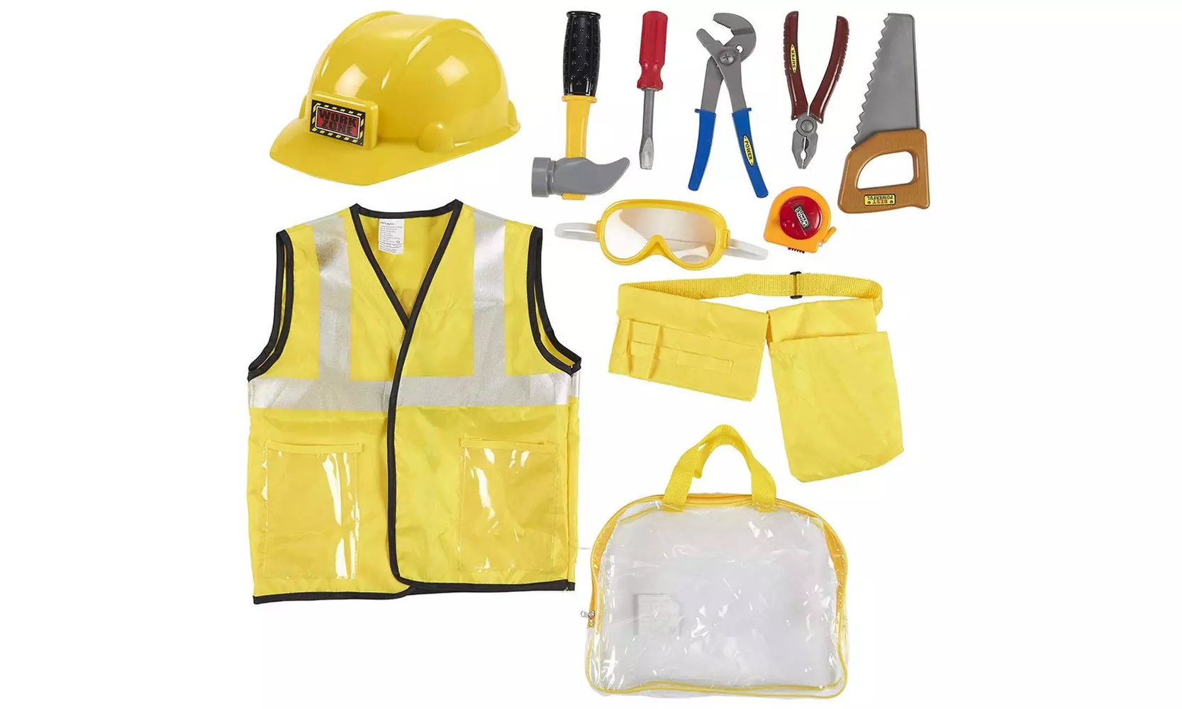 Kids Role Play Costume Set - 10-Piece Construction Worker Costume for Kids - Primary Image